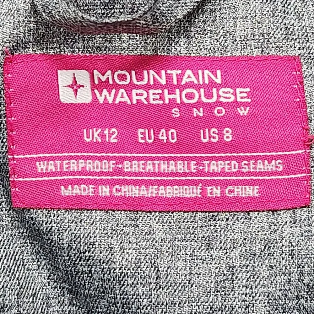 Mountain Warehouse Jacket Womens 8 Gray Kenai Ski Hooded Faux Fur Waterproof